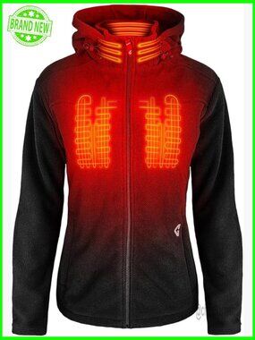 Heated Fleece Jacket with Battery, 4 Heat Levels, Winter Sports